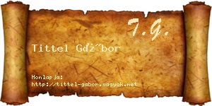 Tittel Gábor névjegykártya